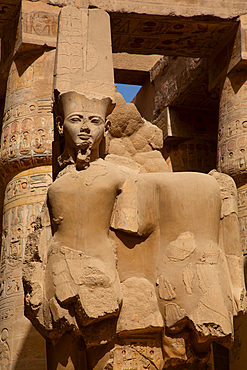 Statue of God Amun, Karnak Temple Complex, UNESCO World Heritage Site, Luxor, Egypt, North Africa, Africa