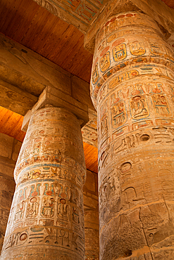 The Great Papyrus Columns, Hypostyle, Karnak Temple Complex, UNESCO World Heritage Site, Luxor, Egypt, North Africa, Africa