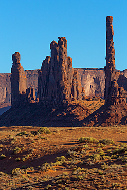 Totem Pole and Yei Bi Chei, Monument Valley Navajo Tribal Park, Utah, USA