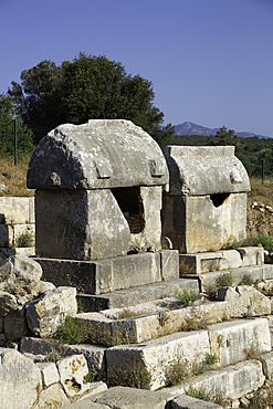 Lycian Sarcophagi, Patara Ancient City (origins back to 5,500 BC), Patara National Park, Antalya, Turkey