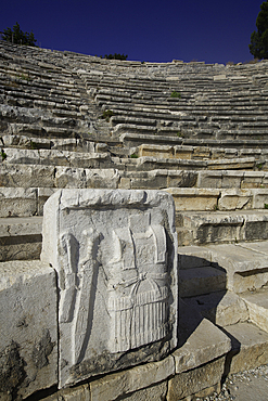 Stucco Relief, Greek Theater, Founded 3rd century BC, Patara Ancient City (origins back to 5,500 BC), Patara National Park, Antalya, Turkey