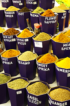 Spices for Sale, Old Town Market, Paspatur, Fethiye, Mugla Province, Turkey