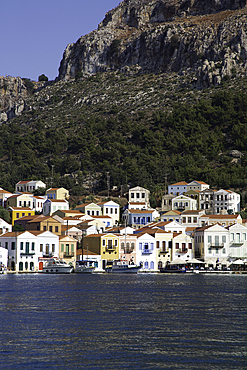 Boats, House, Harbor, Megisti Bay, Kastellorizo, Dodecanese Islands, Greece