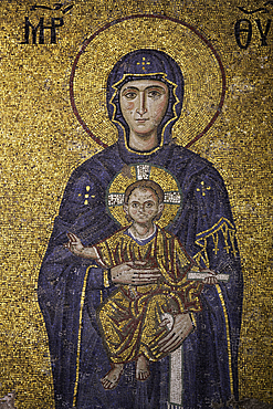 Virgin Mary and Child, Interior, Hagia Sophia Grand Mosque, Sultanahmet, Istanbul, Turkey