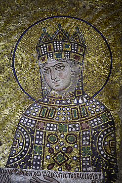 Mosaic, Empress Zoe, Interior, Hagia Sophia Grand Mosque, Sultanahmet, Istanbul, Turkey