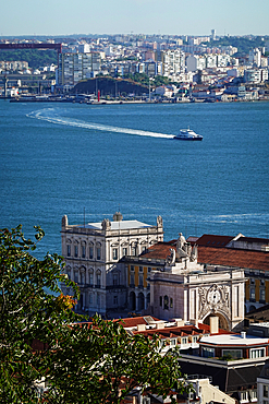 Architecture and street scenery in central Lisbon, Portugal