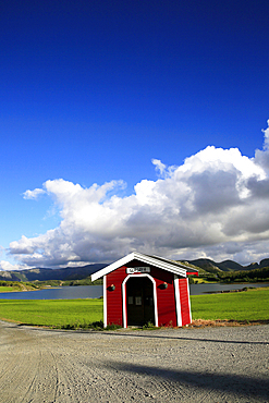 Bus shelter, Flatanger, Trondelag, Norway, Scandinavia, Europe