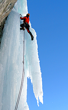 Ice climber, Chamonix, Haute Savoie, France, Europe