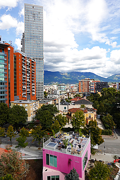 Modern architecture in central Tirana, Albania, Europe