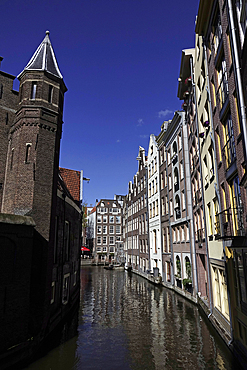 Architecture and urban scenery in central Amsterdam, North Holland, The Netherlands