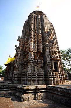 The Vimana over the inner sanctum at the 13th century Madhava temple to Lord Vishnu, Cuttack district, Odisha, India, Asia