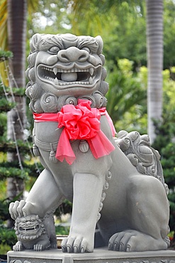 Imperial guardian lion statue, Chau Doc, Vietnam, Indochina, Southeast Asia, Asia