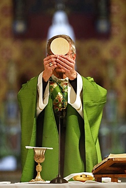 Eucharist celebration, Basilica of Our Lady of Geneva, Geneva, Switzerland, Europe