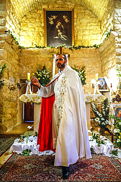 Easter celebration in Our Lady Maronite Church, Bdadoun, Lebanon, Middle East