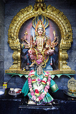 Sri Veeramakaliamman Hindu temple, Mariamman, the goddess of Rain and Fertility, Singapore, Southeast Asia, Asia