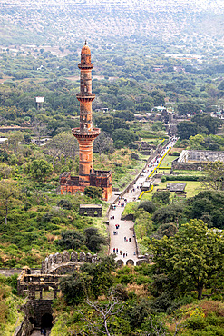 Daulatabad Fort and surrounding landscape, Maharashtra, India, Asia