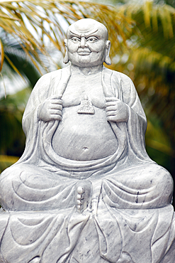 Long Quang Pagoda. Mahayana Buddhism regarded a group of Eighteen Arhats (with names and personalities) as awaiting the return of the Buddha as Maitreya. An Giang Province. Mekong Delta, Vietnam.