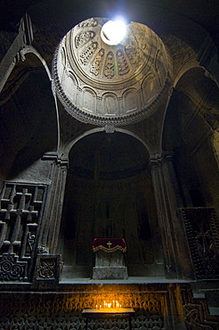 Inside Geghard Monastery, UNESCO World Heritage Site, Armenia, Caucasus, Central Asia, Asia