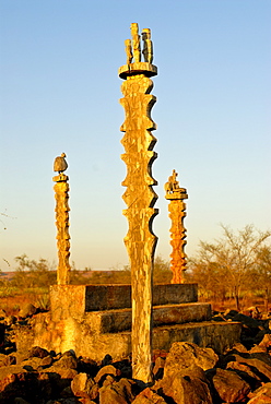 Traditional cemetery, near Toliara, Madagascar, Africa