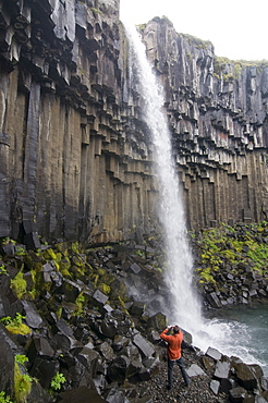 Svartifoss waterfall, Skaftafell National Park, Iceland, Polar Regions