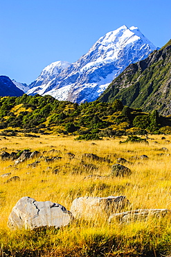 Mount Cook, the highest mountain in New Zealand, UNESCO World Heritage Site, South Island, New Zealand, Pacific