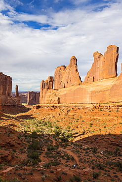 Stone wall of the Window section, Arches National Park, Utah, United States of America, North America