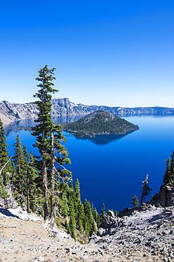 The huge caldera of the Crater Lake National Park, Oregon, United States of America, North America