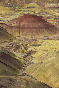 The colourful hills of the Painted Hills unit in the John Day Fossil Beds National Monument, Oregon, United States of America, North America