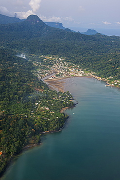 Aerial view of the UNESCO Biosphere Reserve, Principe, Sao Tome and Principe, Atlantic Ocean, Africa