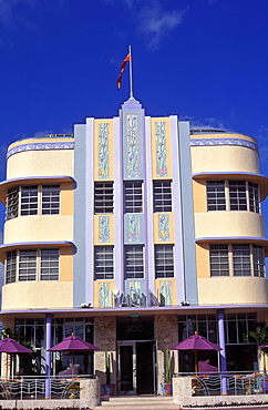 Facade of the Marlin Hotel, Art Deco district, South Beach, Miami, Florida, United States of America, North America