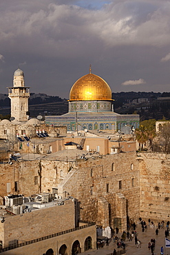 Dome of the Rock and the Wailing Wall, Jerusalem, Israel, Middle East