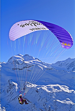 Ski parasailing, Zermatt, Switzerland, Europe