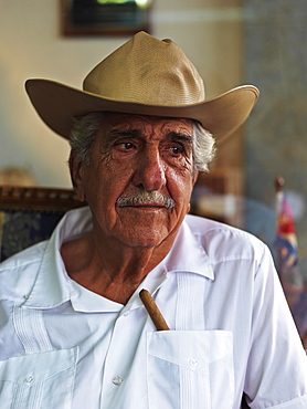 Portrait of Don Pedro Bello, Cuban-American cigar maker, Miami, Florida, United States of America, North America