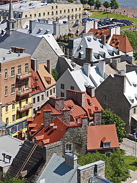 View of Lower Town, UNESCO World Heritage Site, Quebec City, Quebec, Canada, North America