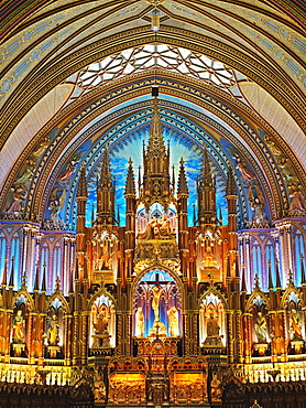 Interior view of Notre Dame Cathedral, Quebec, Canada, North America