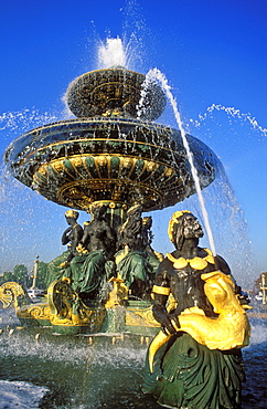 Fountain, Place de la Concorde, Paris, France, Europe