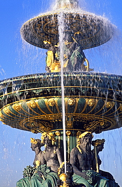 Fountain, Place de la Concorde, Paris, France, Europe