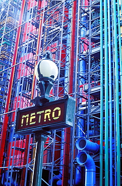 Metro sign, Paris, France, Europe