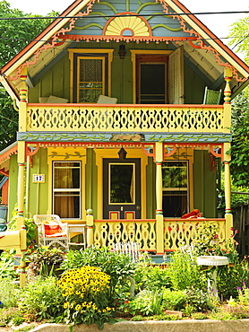 Seagull Cottage built late 1800s, Victorian style home, one of the original Chautauqua assembly in Canada, Grimsby Park, Grimsby, Ontario, Canada, North America