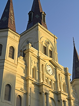 St. Louis Cathedral on Jackson Square at dawn, French Quarter, New Orleans, Louisiana, United States of America, North America