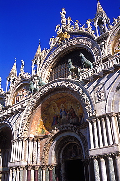 Facade of Basilica San Marco, Piazza San Marco, Venice, UNESCO World Heritage Site, Veneto, Italy, Europe