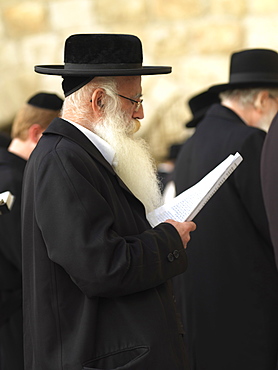 Western Wall (Wailing Wall) with worshipper, Jerusalem, Israel, Middle East