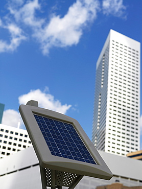 Solar powered parking meter, Houston, Texas, United States of America, North America