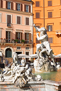 Fountain of Neptune, Piazza Navona, Rome, Lazio, Italy, Europe