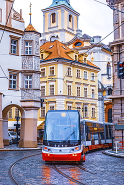 Tram, Malostranske namesti, Mala Strana, Prague, Czech Republic, Europe