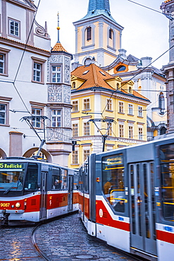 Tram, Malostranske namesti, Mala Strana, Prague, Czech Republic, Europe