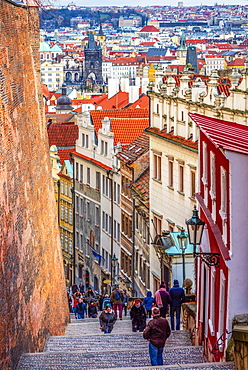 Zamecke Schody, Castle Stairs, Mala Strana, UNESCO World Heritage Site, Prague, Czech Republic, Europe