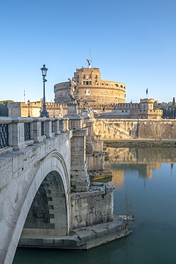 St. Angelo Bridge (Ponte Sant'Angelo) and Castel Sant'Angelo, UNESCO World Heritage Site, Rome, Lazio, Italy, Europe