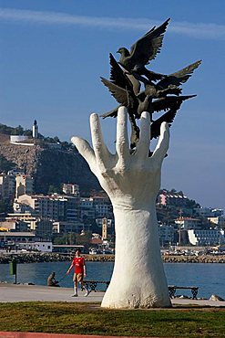 Turkey Kusadasi southern agean coast monument at the great harbour harbor