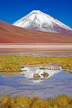 Laguna Verde and Licancabur volcano, Bolivia near the border to Chile, South America